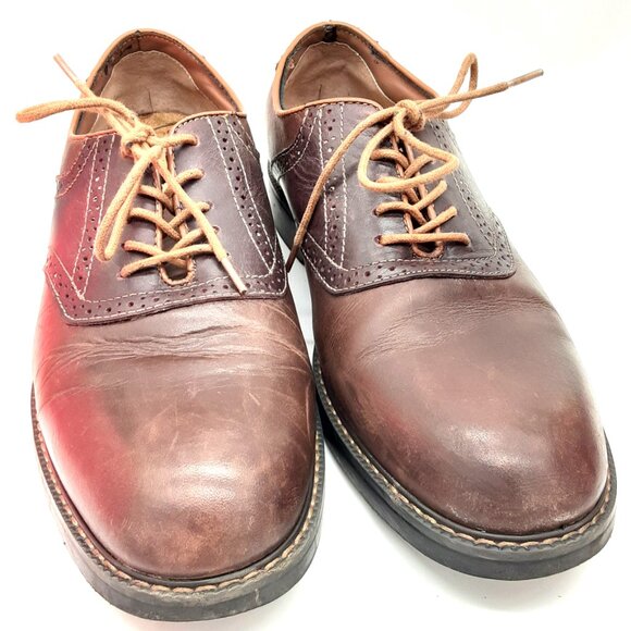 GH Bass & Co Men's BASS Drew Size 11.5 medium, Small worn spot on back Left Shoe - Picture 3 of 10
